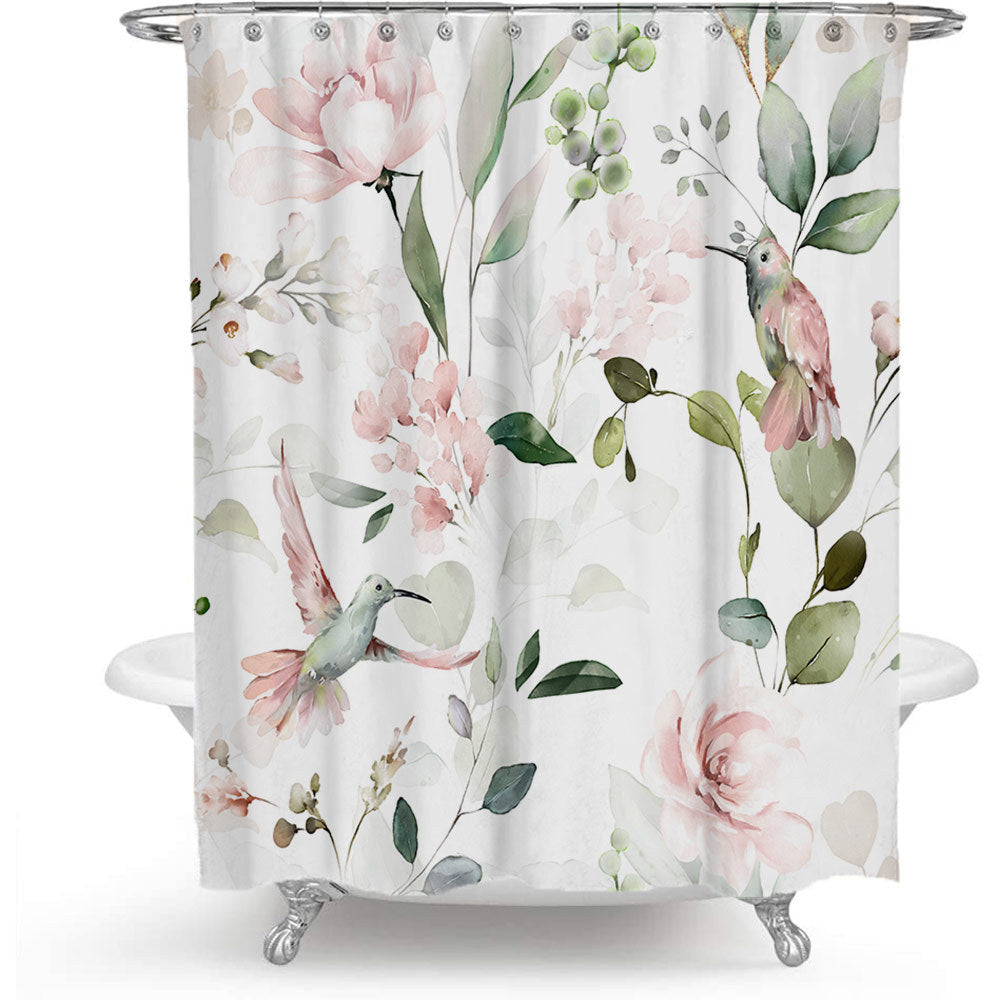 Floral Patterned Shower Curtain Bowlift