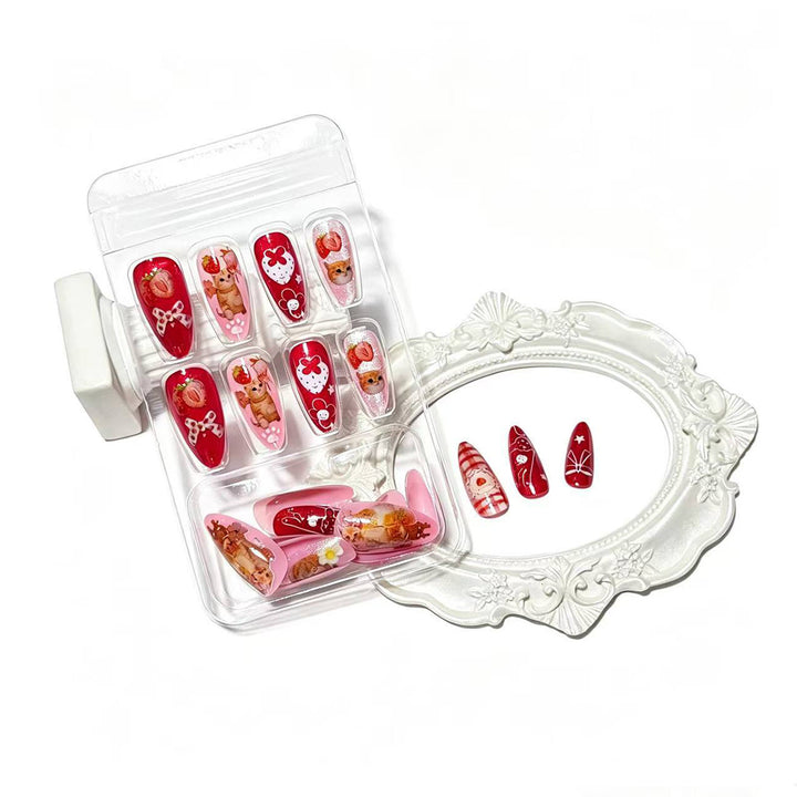 Cat-Themed Artistic Press-On Nail Set Bowlift