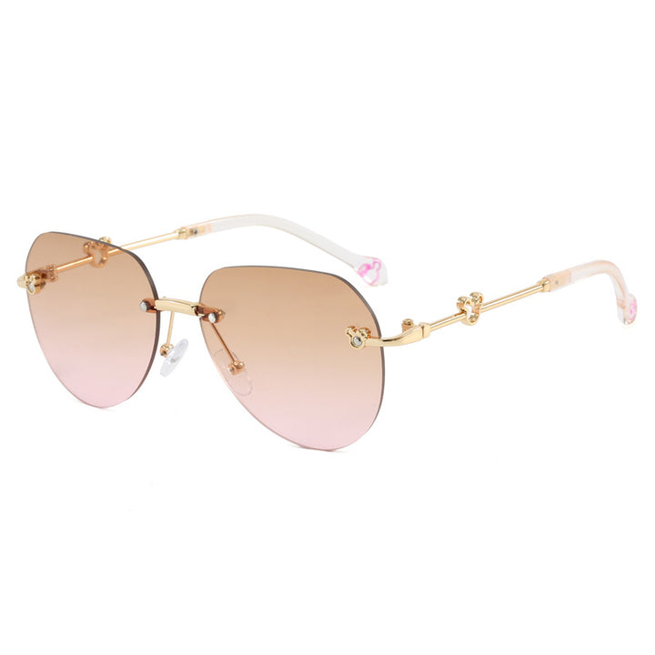 Women's lightweight geometric sunglasses with unique frame and mirrored lenses Bowlift