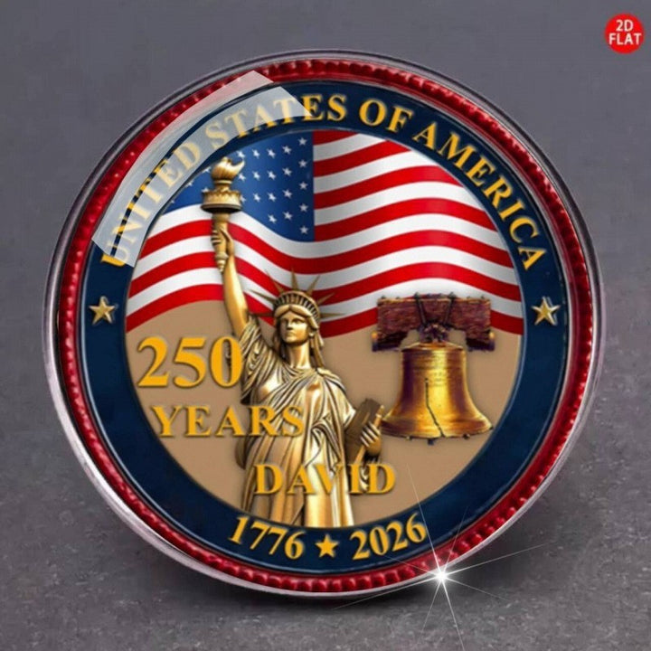 Unisex nan Semiquincentennial commemorative challenge coin medallion Bowlift