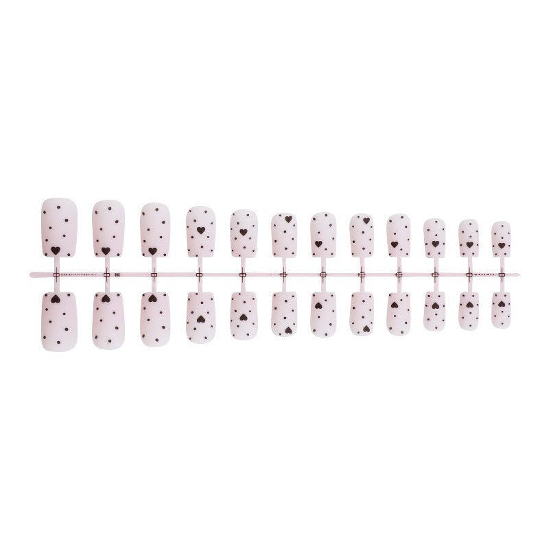 Chic Heart Pattern Press-On Nails Bowlift
