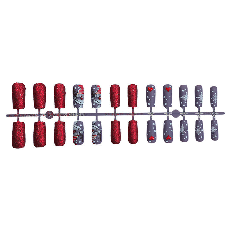 Festive Holiday-Themed Press-On Nail Set Bowlift