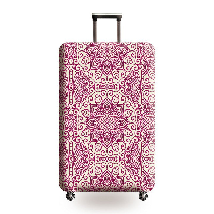 Women's Hard Shell Suitcase with Ethnic Pattern Bowlift