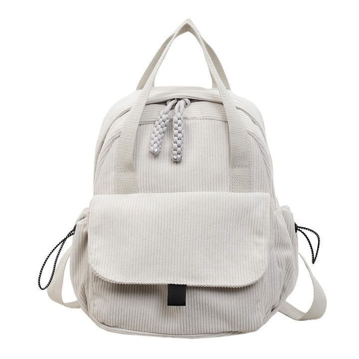 Cord-Backpack with Multiple Compartments and Reinforced Bottom Bowlift