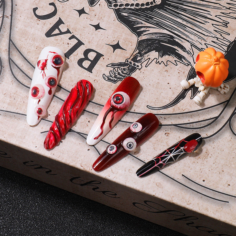 Creative Halloween-Themed Press-On Nail Set Bowlift