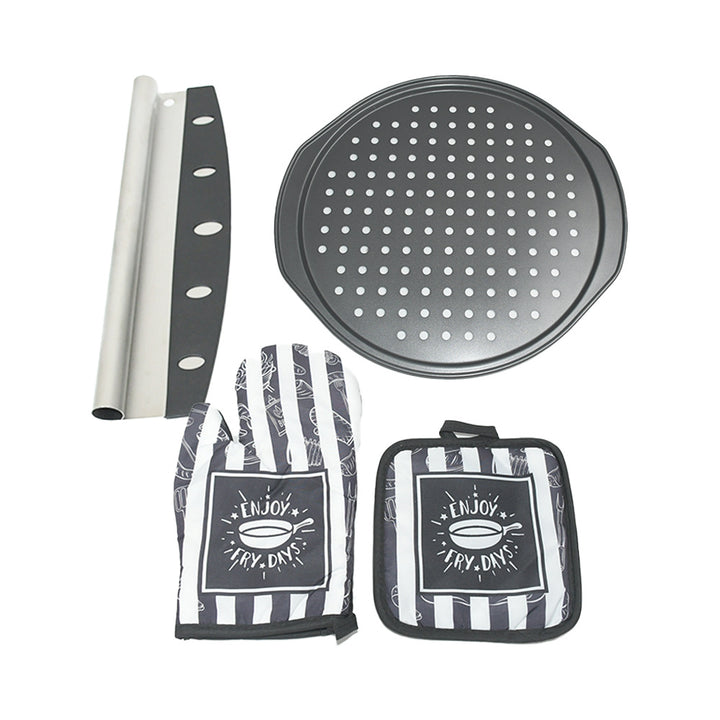 quilted insulated cotton oven mitt and pot holder set Bowlift