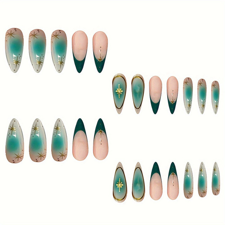 Artistic Geometric Pointed Nail Art Bowlift