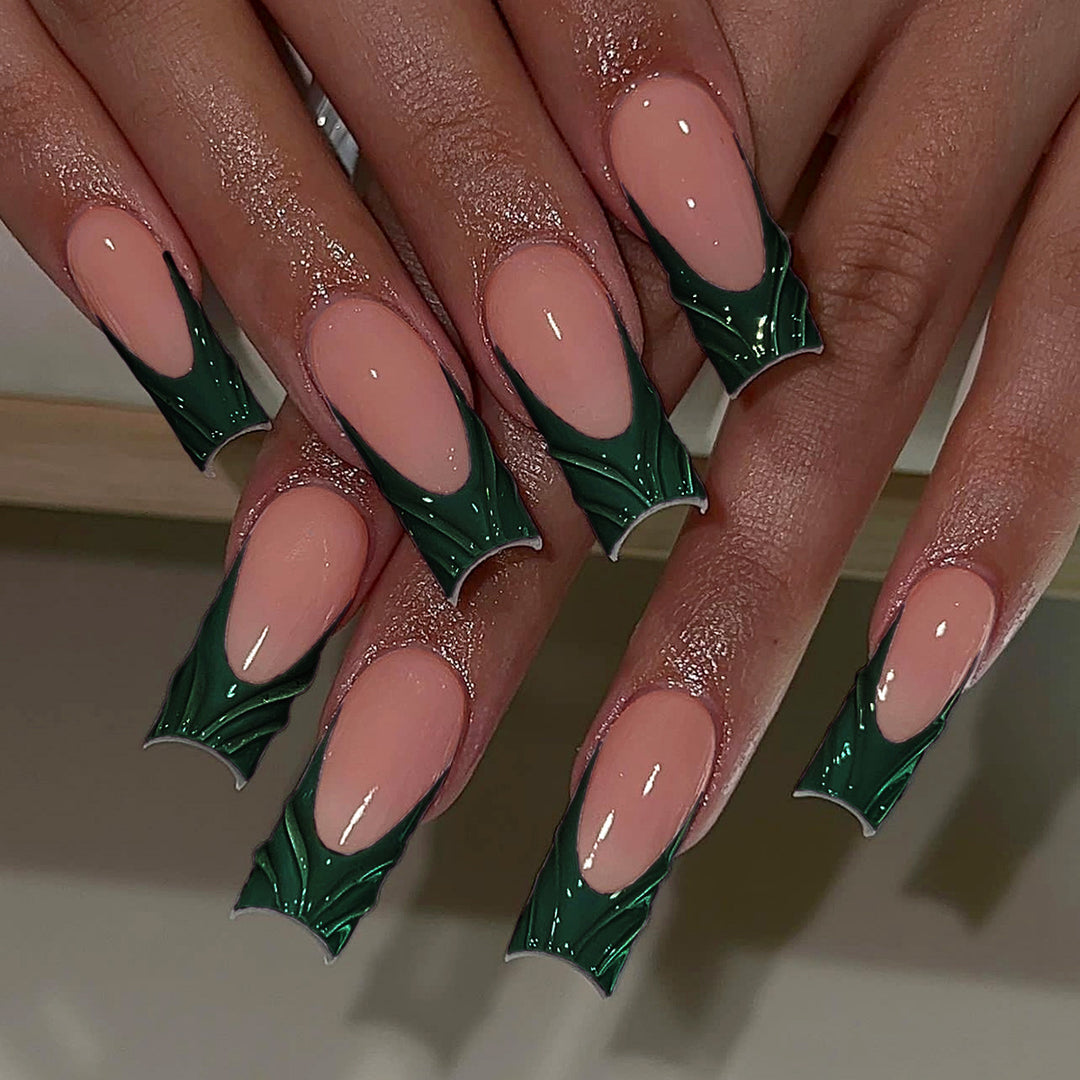 Artful Nail Extensions with Botanical Design Bowlift