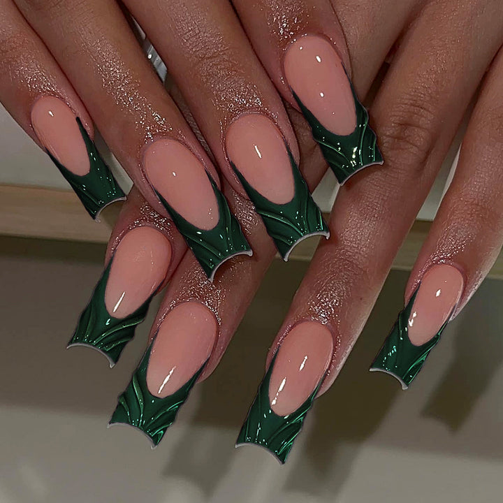 Artful Nail Extensions with Botanical Design Bowlift