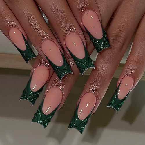 Artful Nail Extensions with Botanical Design Bowlift