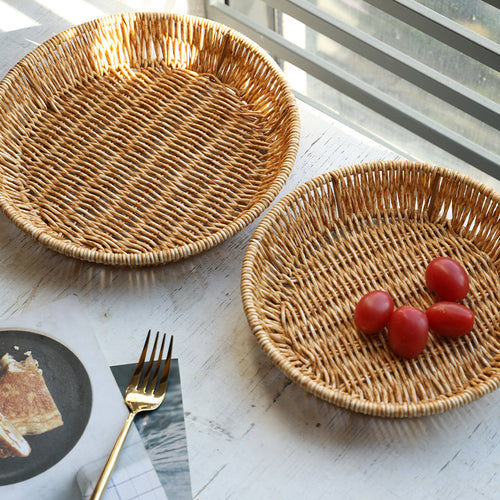 Unisex Round Bowl with Handwoven Rattan Bowlift
