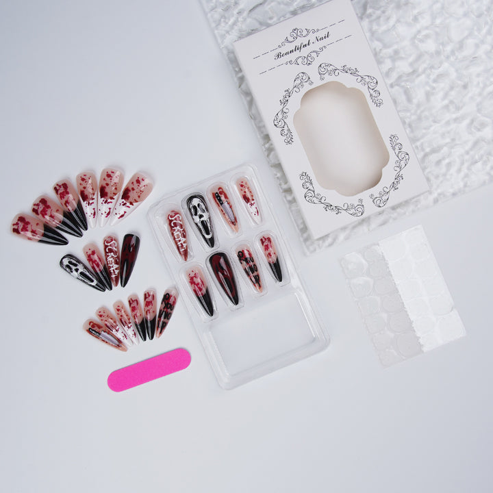 Halloween Fake Nail Set with Creepy Design Bowlift
