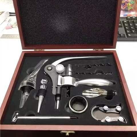 Premium wine accessory gift set with corkscrew foil cutter aerator stopper thermometer Bowlift
