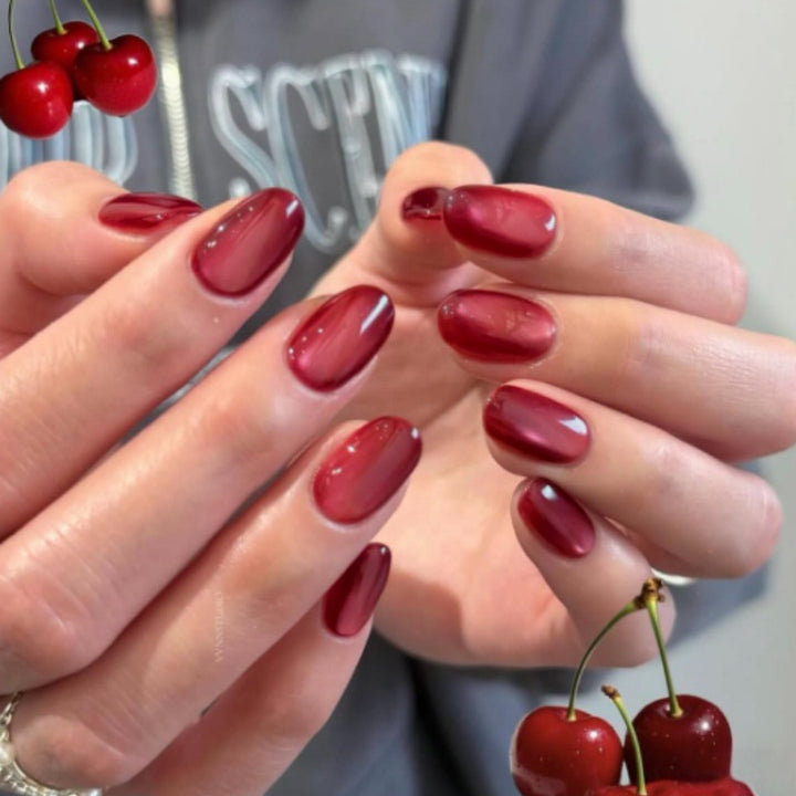 Glossy Almond-Shaped Press-On Nails Set Bowlift