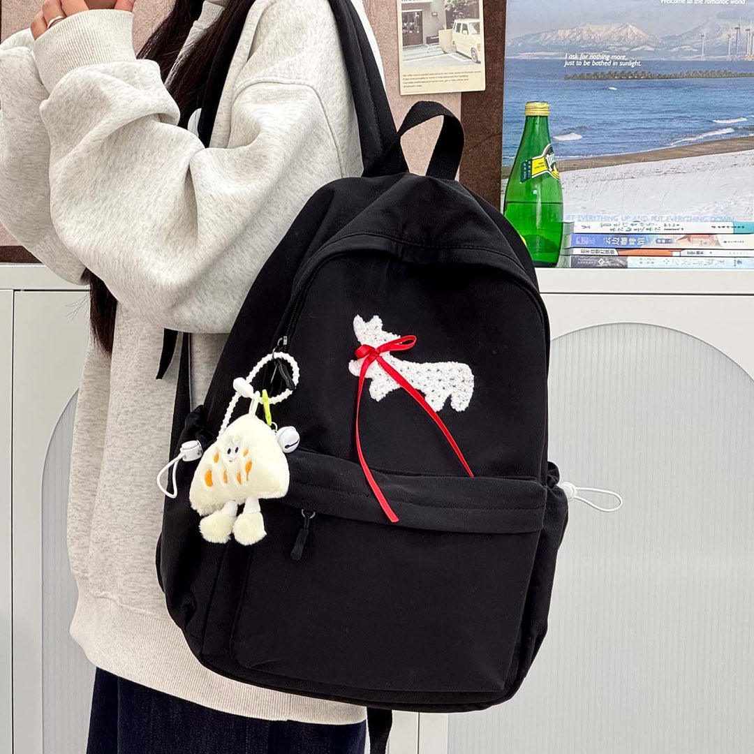 Backpack with Unique Dog Design and Practical Compartments Bowlift