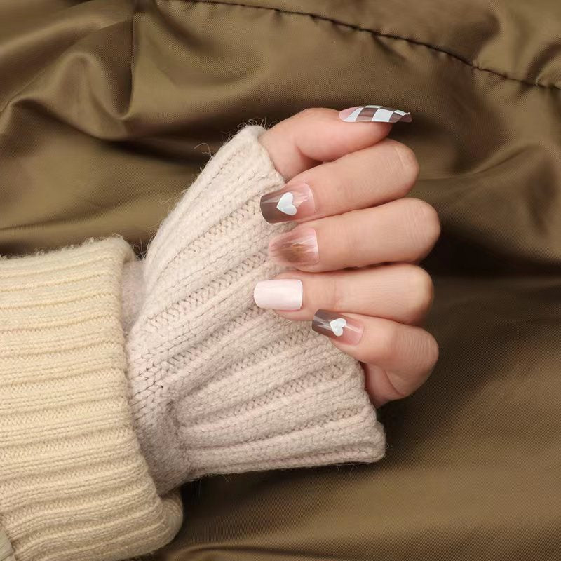 Artistic Heart Design Nail Extensions Bowlift
