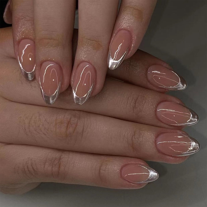 Stylish French Tip Press-On Nail Set Bowlift