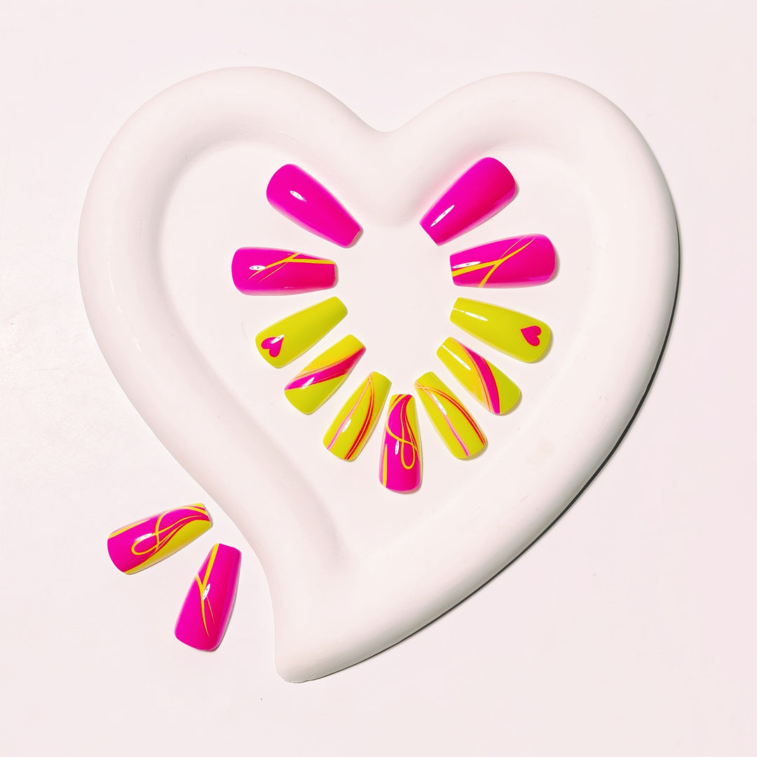 Neon Themed Nail Art Bowlift