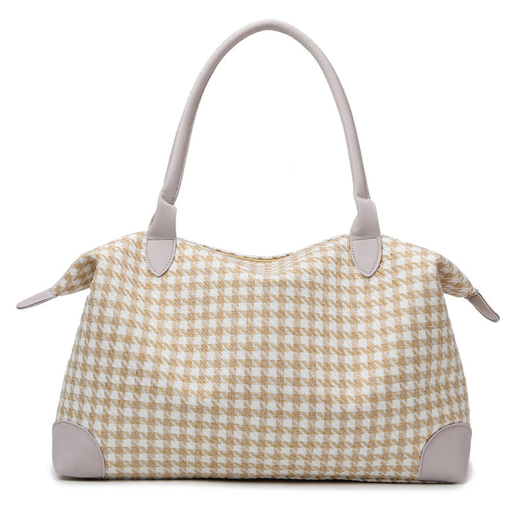 Stylish Houndstooth Satchel