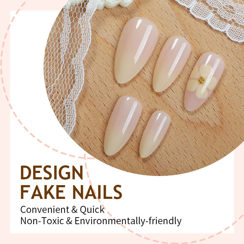 Artificial nail set with delicate floral pattern Bowlift