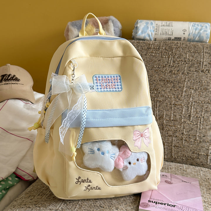 Cute Cartoon-Themed Zippered Backpack
