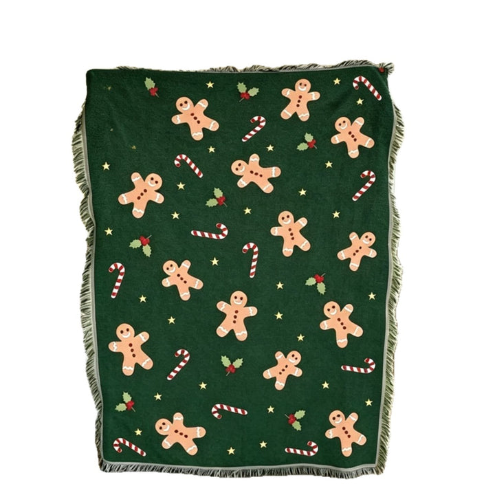 Festive Holiday Tapestry Throw Blanket