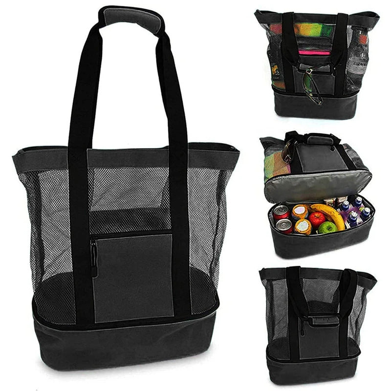 Unisex Spacious Square Shopping Bag with Insulated Interior Compartment Bowlift