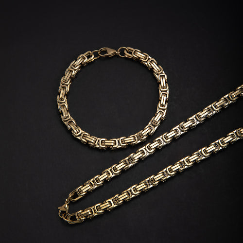 Elegant Interlocking Chain Necklace and Bracelet Set Bowlift