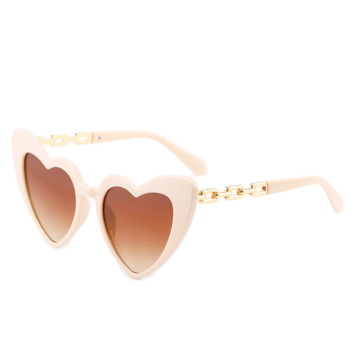 Women Heart-shaped Sunglasses Bowlift