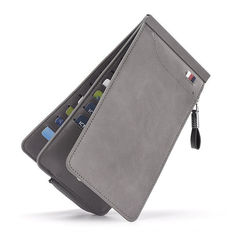 RFID-Blocking Zippered Leather Card Holder Bowlift