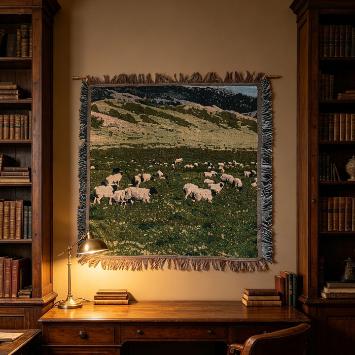 Fringed Landscape Wall Tapestry