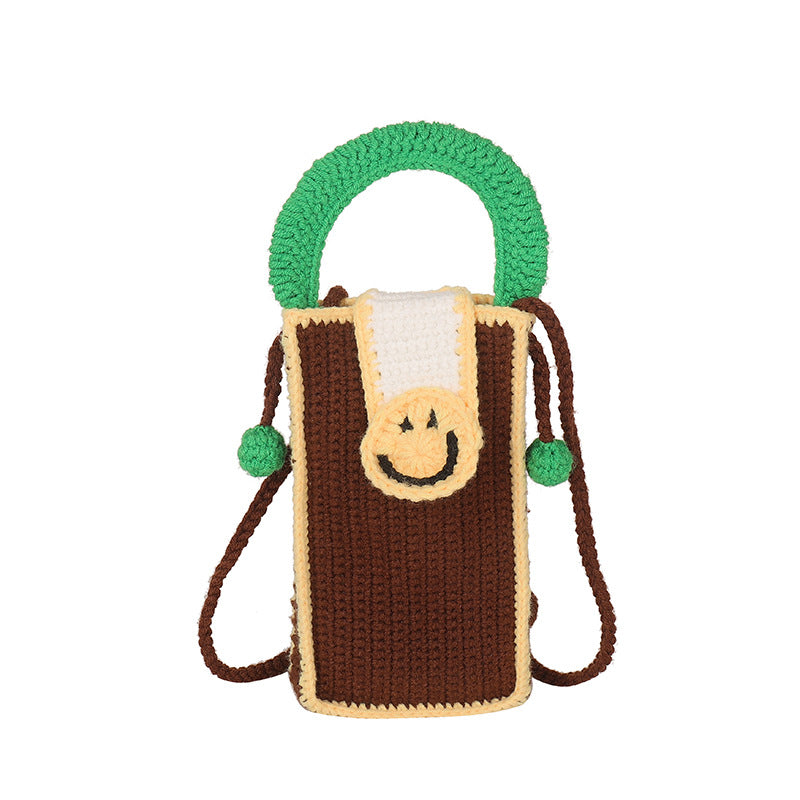 Cute Crochet Beverage-Themed Crossbody Bag
