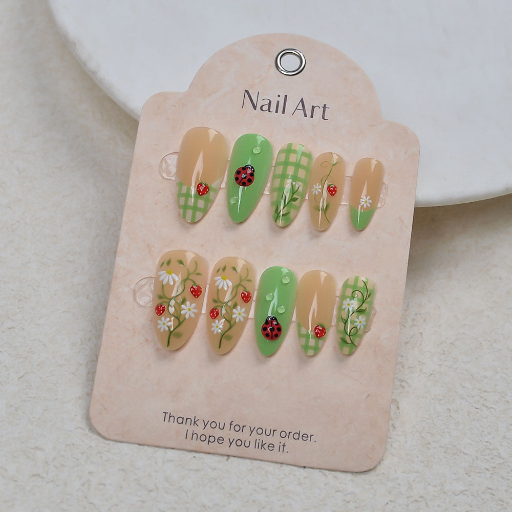 Artistic Natural Press-On Nails Set Bowlift