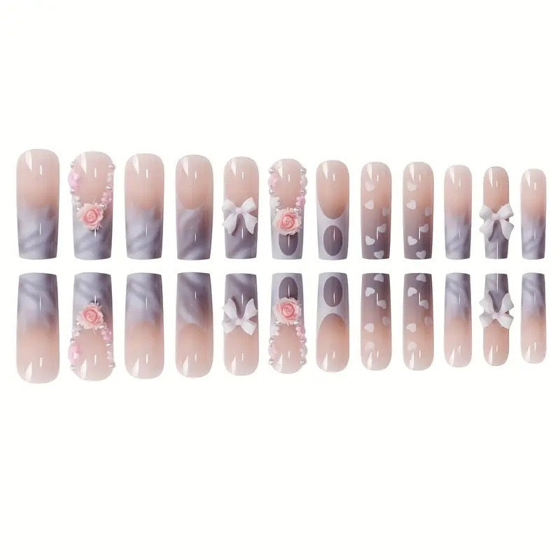 Decorative Heart-Themed Nail Wraps Bowlift