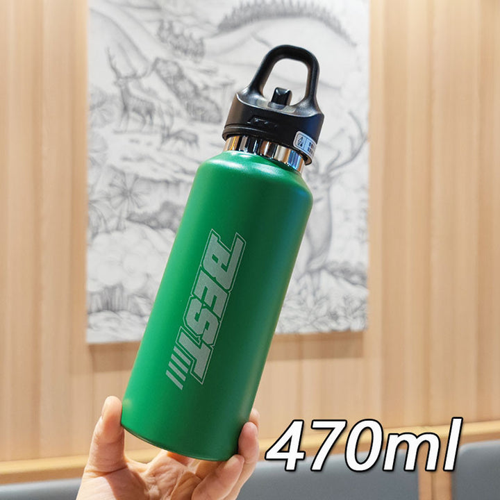 Women's sustainable stainless steel water bottle with leak-proof lid and handle Bowlift