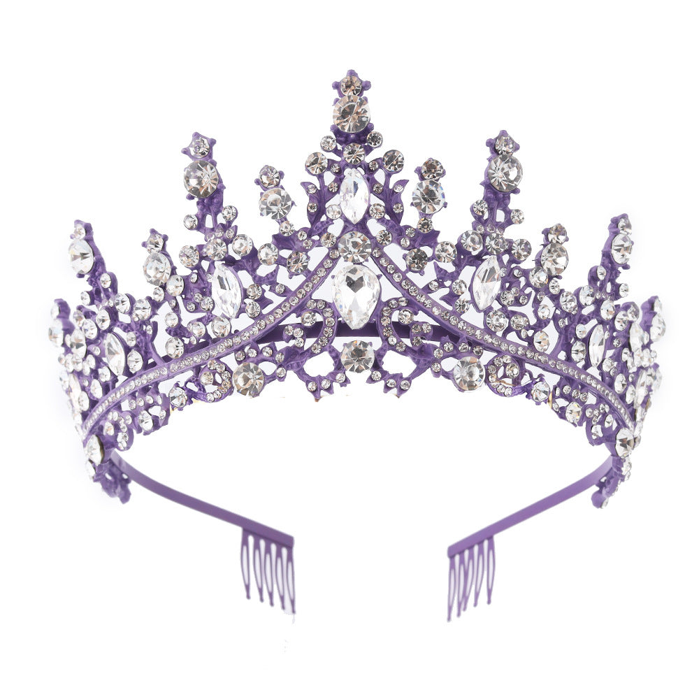 Ladies Rhinestone Tiara with Sparkling Gemstones Bowlift