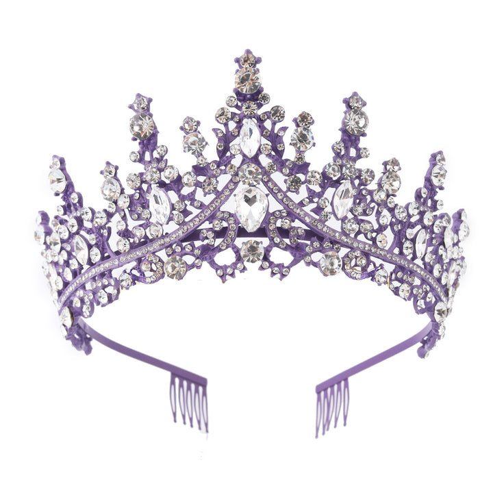 Ladies Rhinestone Tiara with Sparkling Gemstones Bowlift