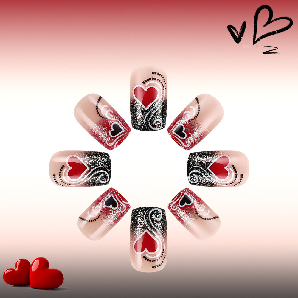 Heart-Embellished Glamorous Nail Art Set Bowlift