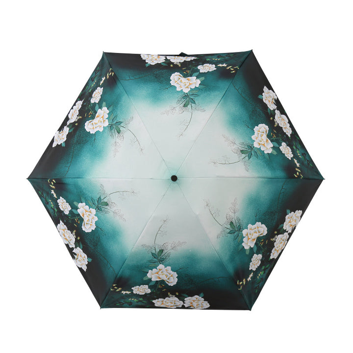 Ladies Elegant Umbrella with Exquisite Floral Design Bowlift