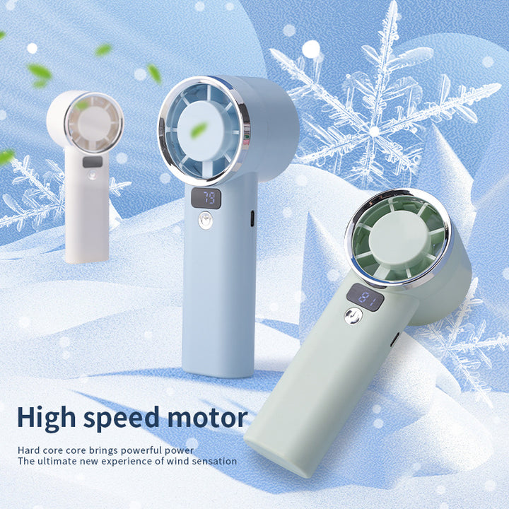 Unisex handheld fan with digital display and five speed levels Bowlift