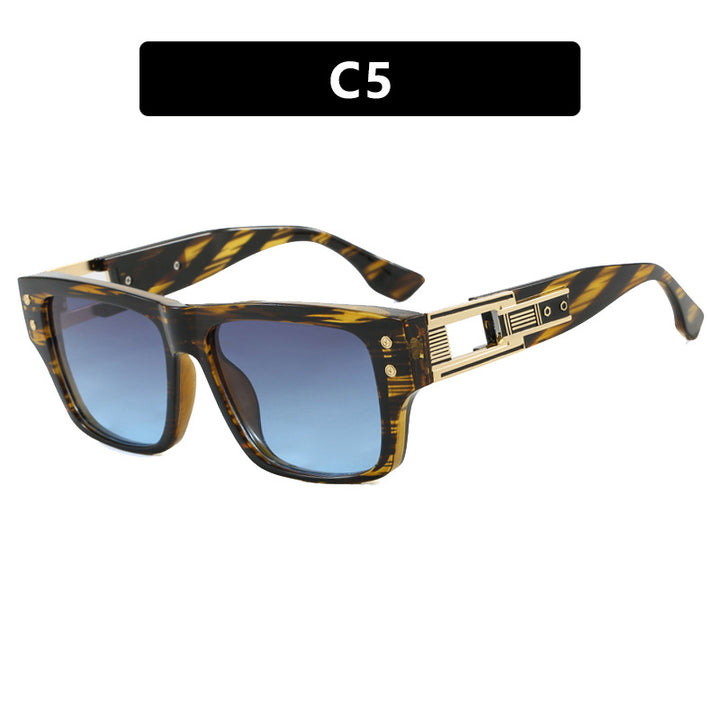 Women’s trendy square sunglasses with elegant gold decorative structure Bowlift