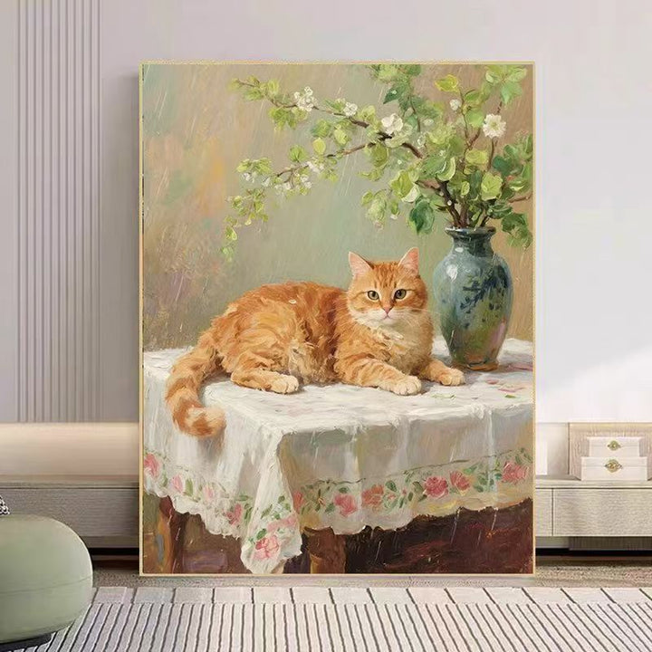 Cat-Themed Nature Wall Art Print Bowlift