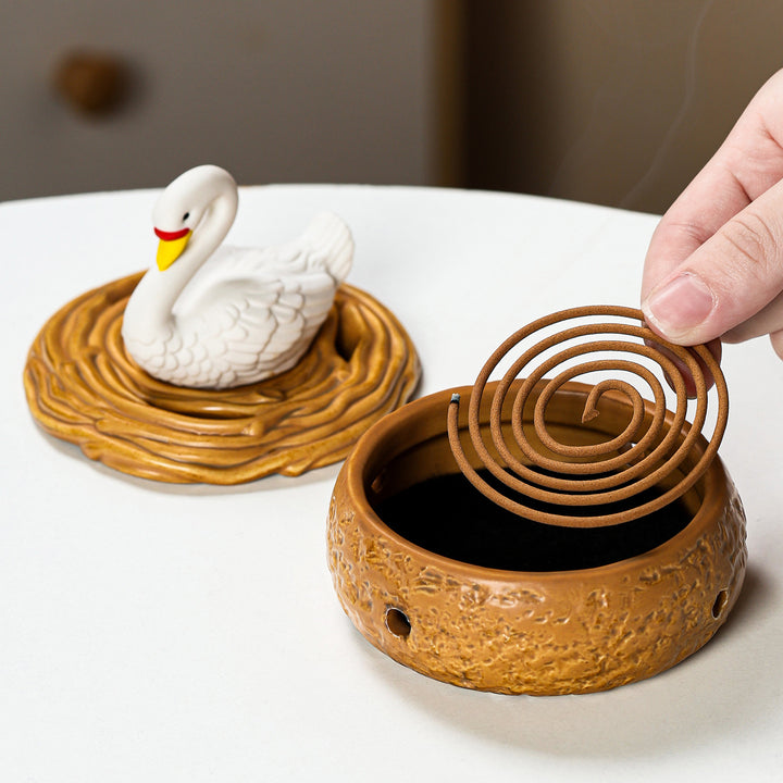 Artistic Swan Figurine Bowlift
