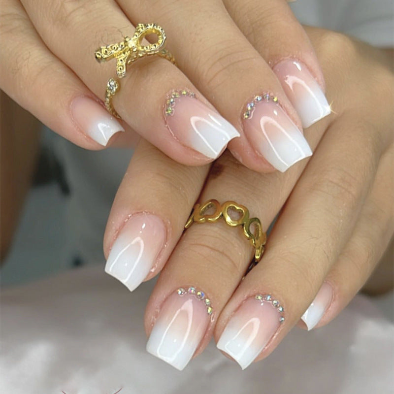 Elegant French Tip Acrylic Nail Extensions Bowlift