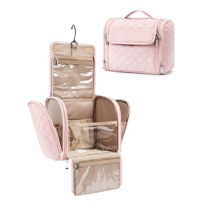 Cosmetic Organizer Bag with Removable Hook and Transparent Compartments Bowlift
