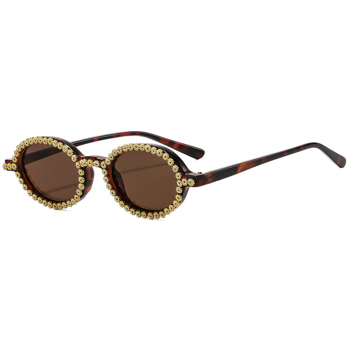 Ladies fashionable sunglasses with floral crystal frame Bowlift