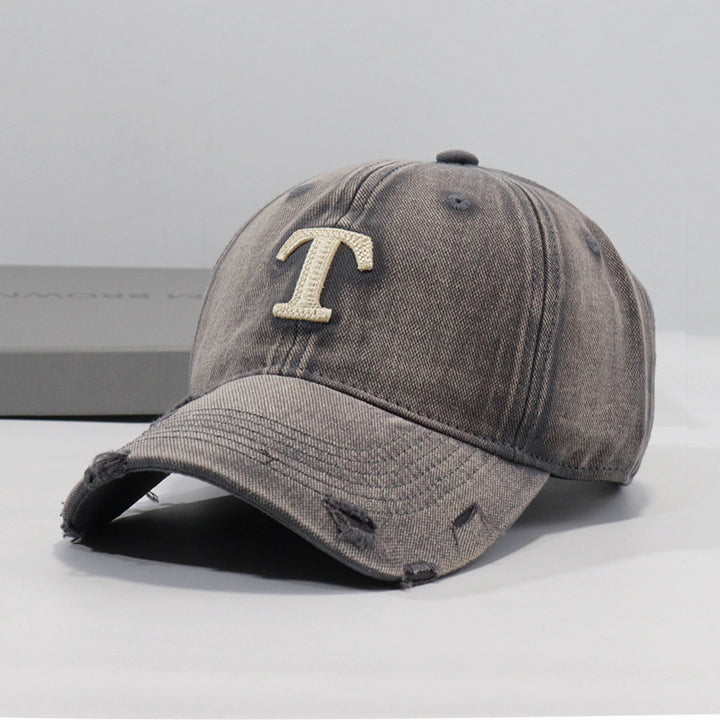 Men's Distressed Denim Cap Bowlift