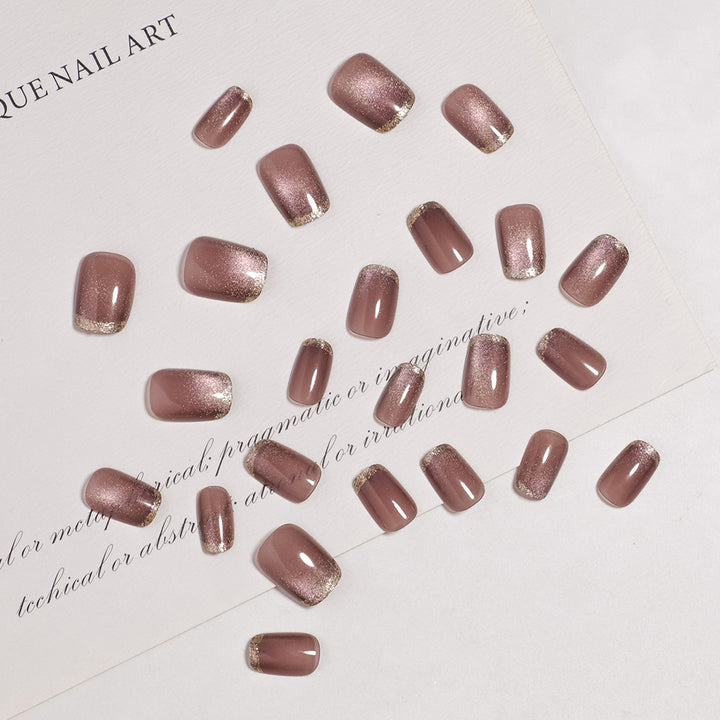 Glamorous Press-On Nail Set with Glitter Tips Bowlift