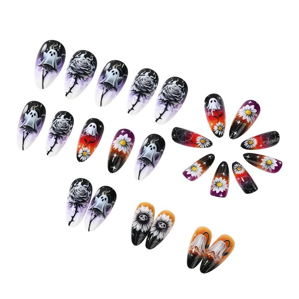 Creative artificial nails in spooky Halloween design Bowlift