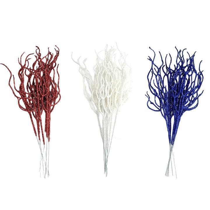 Unisex nan glittering decorative branches made of plastic flexible decoration stems for vase Bowlift